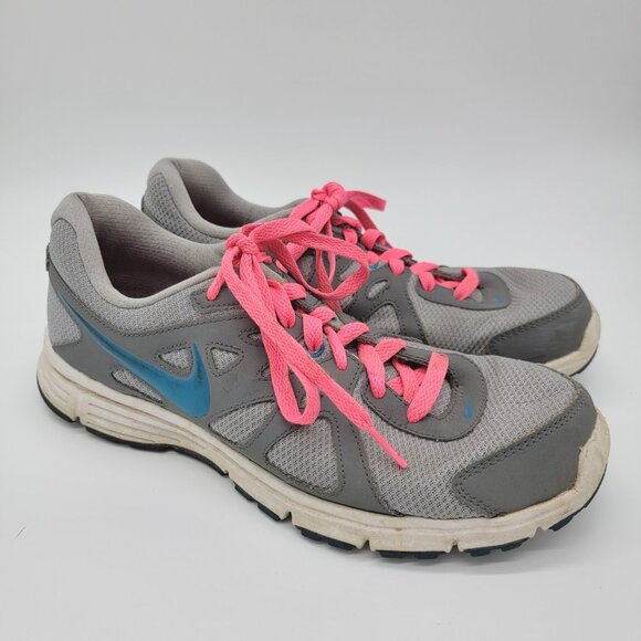 NIKE Revolution 2 Running Sneakers Gray Blue Pink Womens Sz 11‎ - Picture 1 of 9
